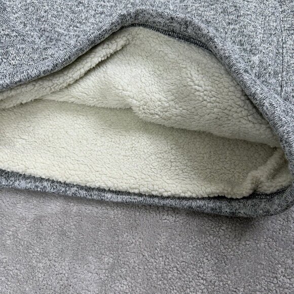 Orvis Mens Gorpcore Pullover Long Sleeve Sherpa Lined Pocket 1/4 Zip Size M Gray - Picture 3 of 12